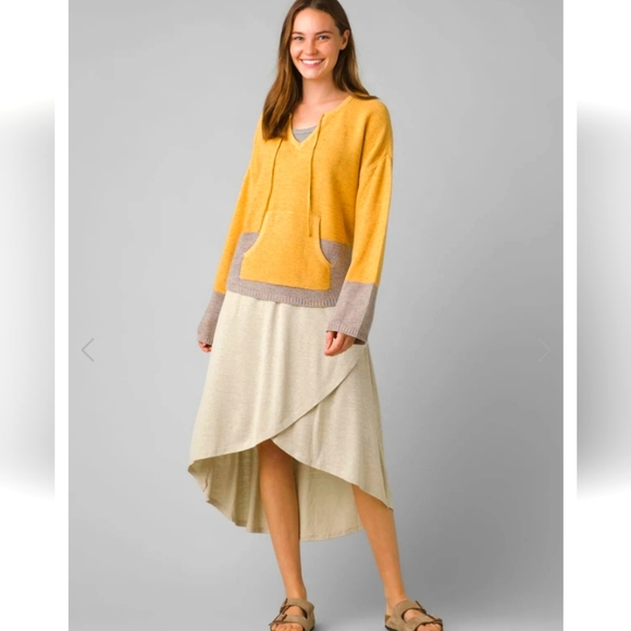 NWT PRANA Tidal Wave Hemp Sandwashed Soft Summer Skirt High Low Asymmetrical - Picture 2 of 6